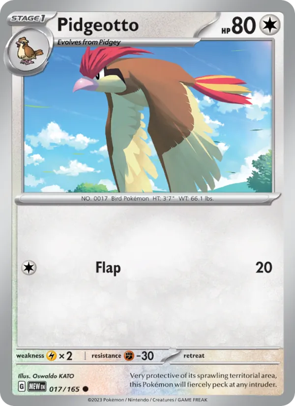 Pidgeotto #17/165 Scarlet & Violet 151 Near Mint Pokemon Card