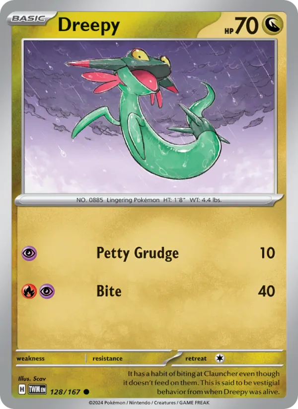 Dreepy - Twilight Masquerade - #128 - Near Mint - Pokemon Card