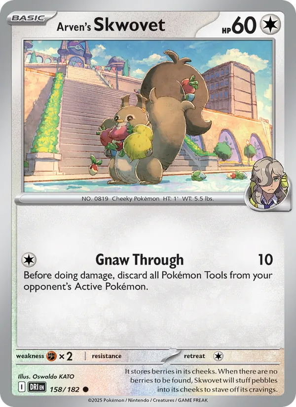 Arven's Skwovet - Destined Rivals - #158 - Near Mint - Pokemon Card