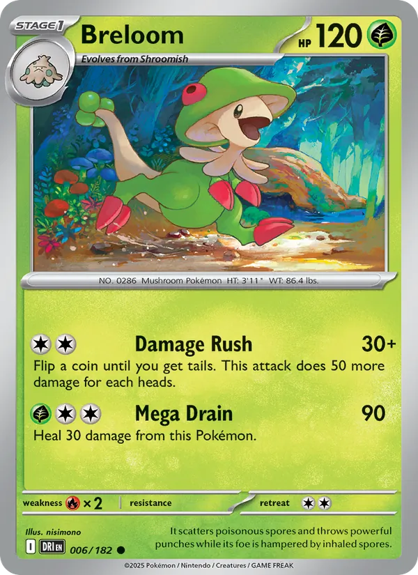 Breloom - Destined Rivals - #006 - Near Mint - Pokemon Card