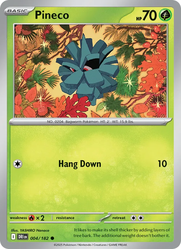 Pineco - Destined Rivals - #004 - Near Mint - Pokemon Card