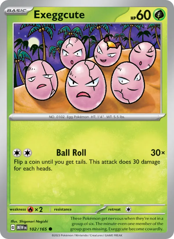 Exeggcute #102/165 Scarlet & Violet 151 Near Mint Pokemon Card