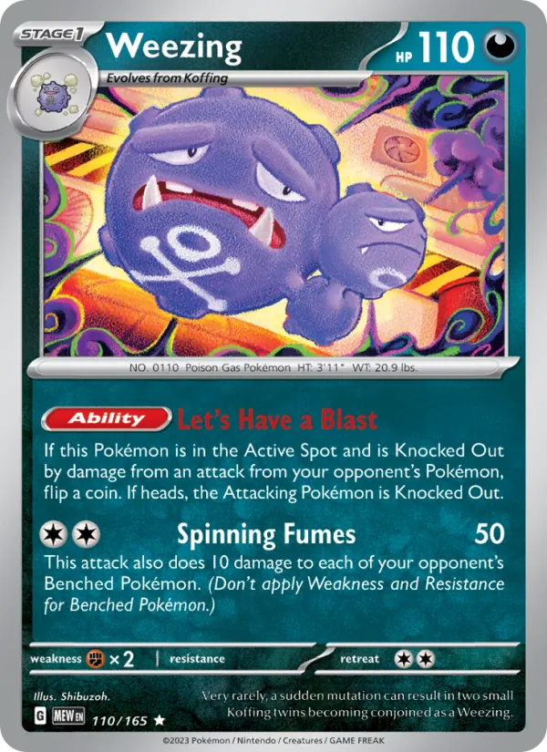 Weezing #110/165 Scarlet & Violet 151 Near Mint Pokemon Card