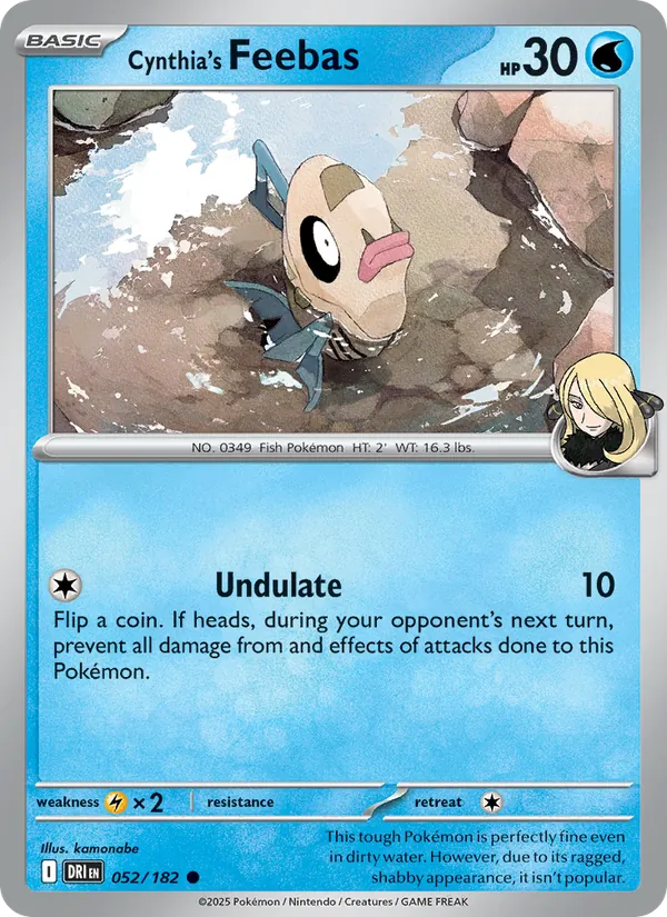 Cynthia's Feebas - Destined Rivals - #052 - Near Mint - Pokemon Card