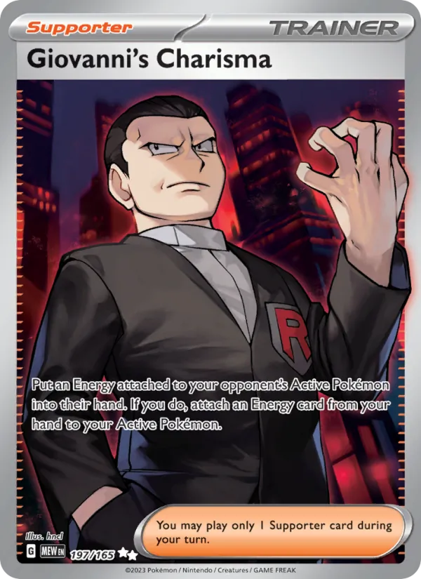 Giovanni's Charisma #197/165 Scarlet & Violet 151 Near Mint Pokemon Card