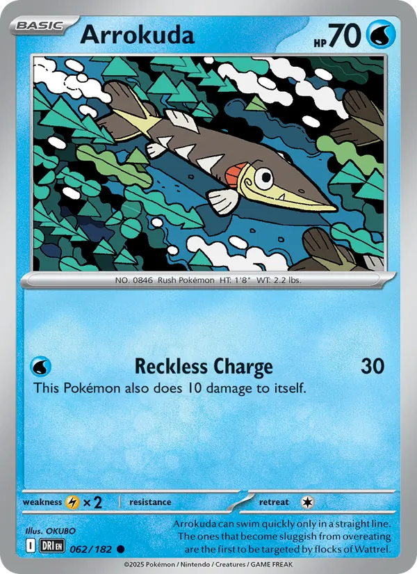 Arrokuda - Destined Rivals - #062 - Near Mint - Pokemon Card
