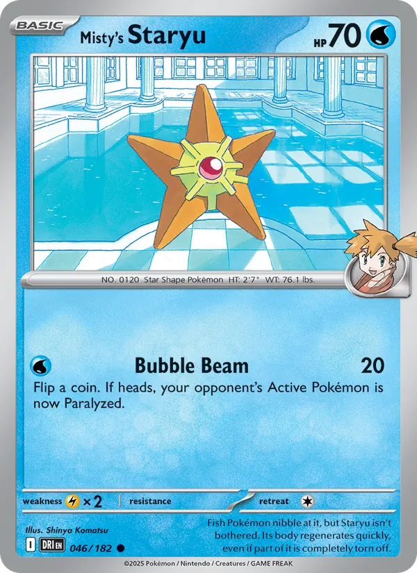 Misty's Staryu - Destined Rivals - #046 - Near Mint - Pokemon Card