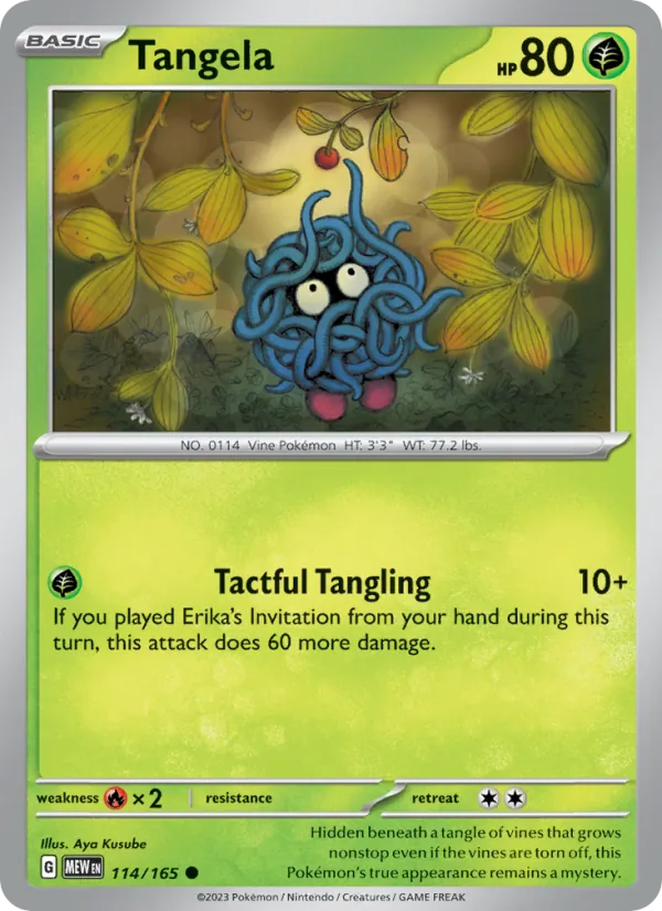 Tangela #114/165 Scarlet & Violet 151 Near Mint Pokemon Card
