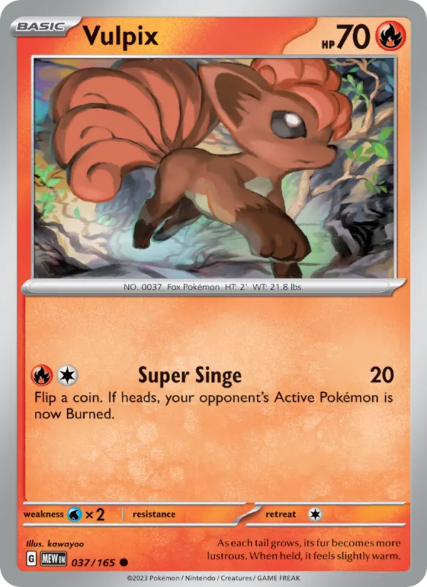 Vulpix #37/165 Scarlet & Violet 151 Near Mint Pokemon Card