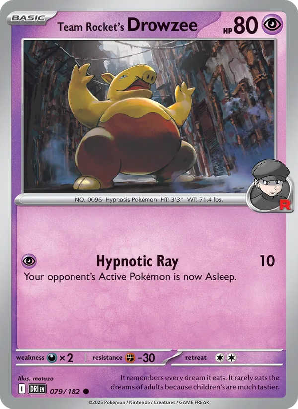 Team Rocket's Drowzee - Destined Rivals - #079 - Near Mint - Pokemon Card