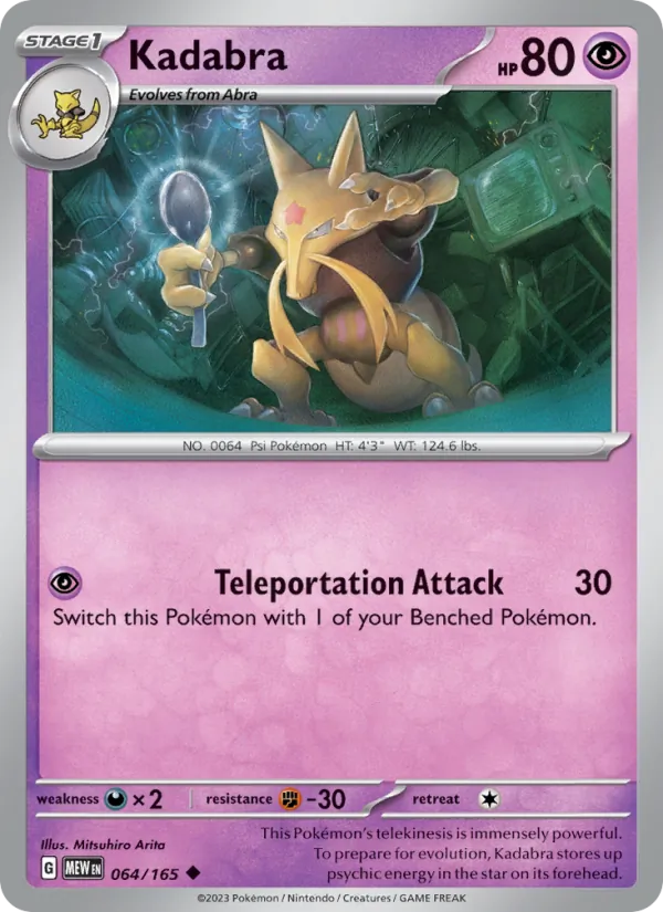 Kadabra #64/165 Scarlet & Violet 151 Near Mint Pokemon Card