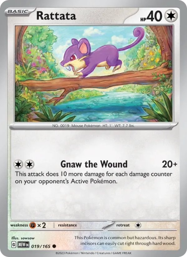 Rattata #19/165 Scarlet & Violet 151 Near Mint Pokemon Card