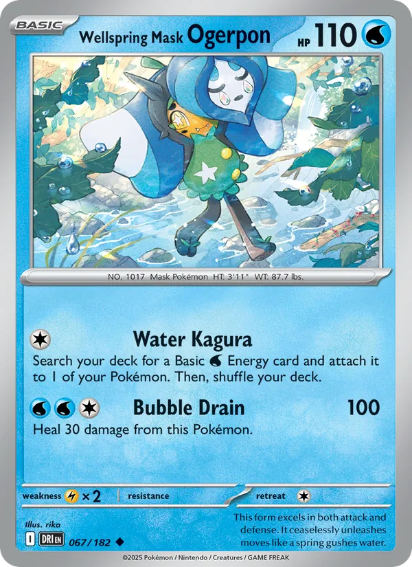 Wellspring Mask Ogerpon - Destined Rivals - #067 - Near Mint - Pokemon Card