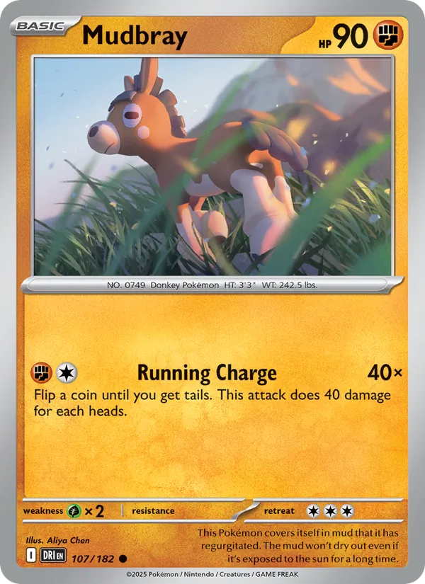 Mudbray - Destined Rivals - #107 - Near Mint - Pokemon Card