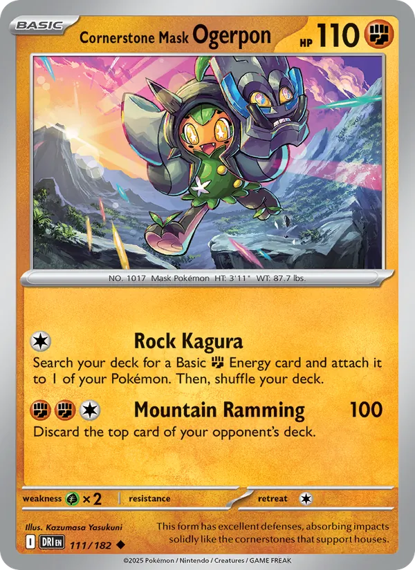 Cornerstone Mask Ogerpon - Destined Rivals - #111 - Near Mint - Pokemon Card