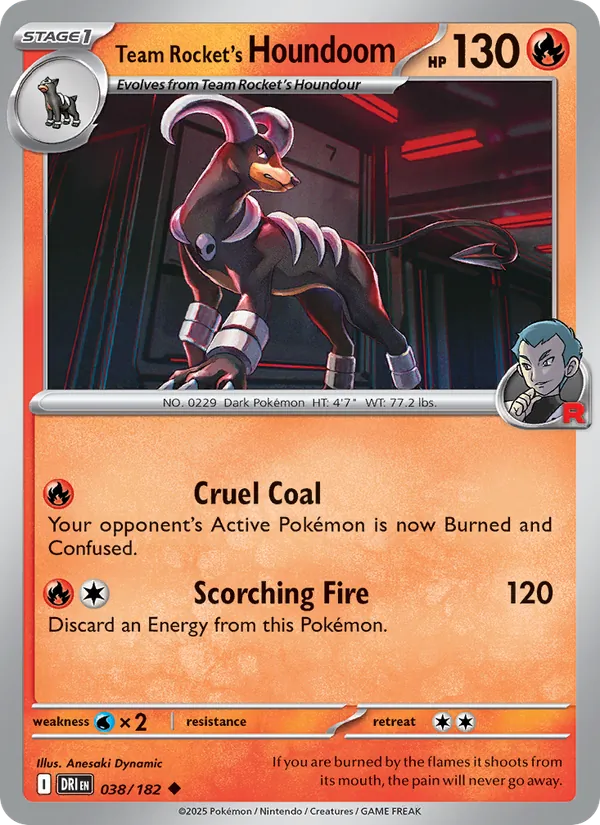 Team Rocket's Houndoom - Destined Rivals - #038 - Near Mint - Pokemon Card