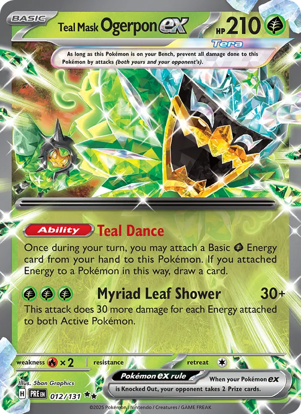 Teal Mask Ogerpon ex - Prismatic Evolutions - #012 - Near Mint - Pokemon Card