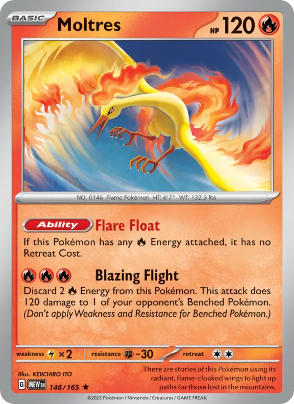Moltres #146/165 Scarlet & Violet 151 Near Mint Pokemon Card