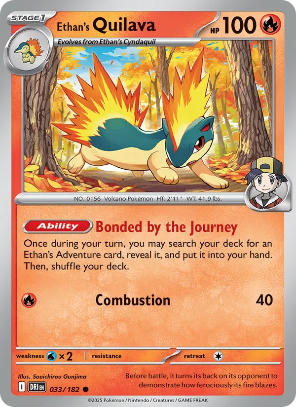 Ethan's Quilava - Destined Rivals - #033 - Near Mint - Pokemon Card