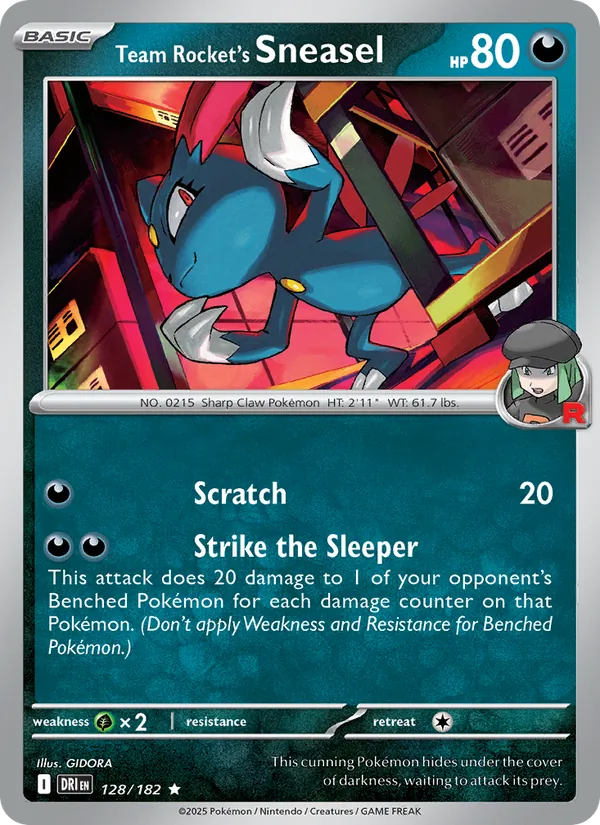 Team Rocket's Sneasel - Destined Rivals - #128 - Near Mint - Pokemon Card