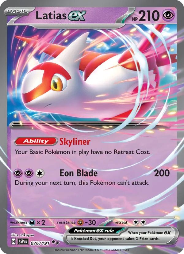 Latias ex - Surging Sparks - #076 - Near Mint - Pokemon Card