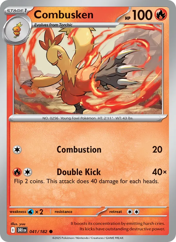 Combusken - Destined Rivals - #041 - Near Mint - Pokemon Card
