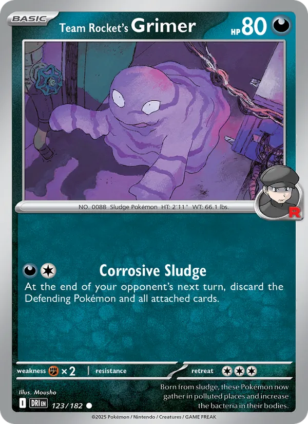 Team Rocket's Grimer - Destined Rivals - #123 - Near Mint - Pokemon Card