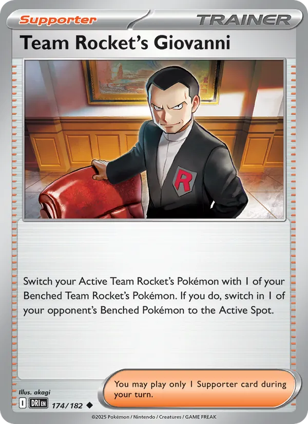 Team Rocket's Giovanni - Destined Rivals - #174 - Near Mint - Pokemon Card